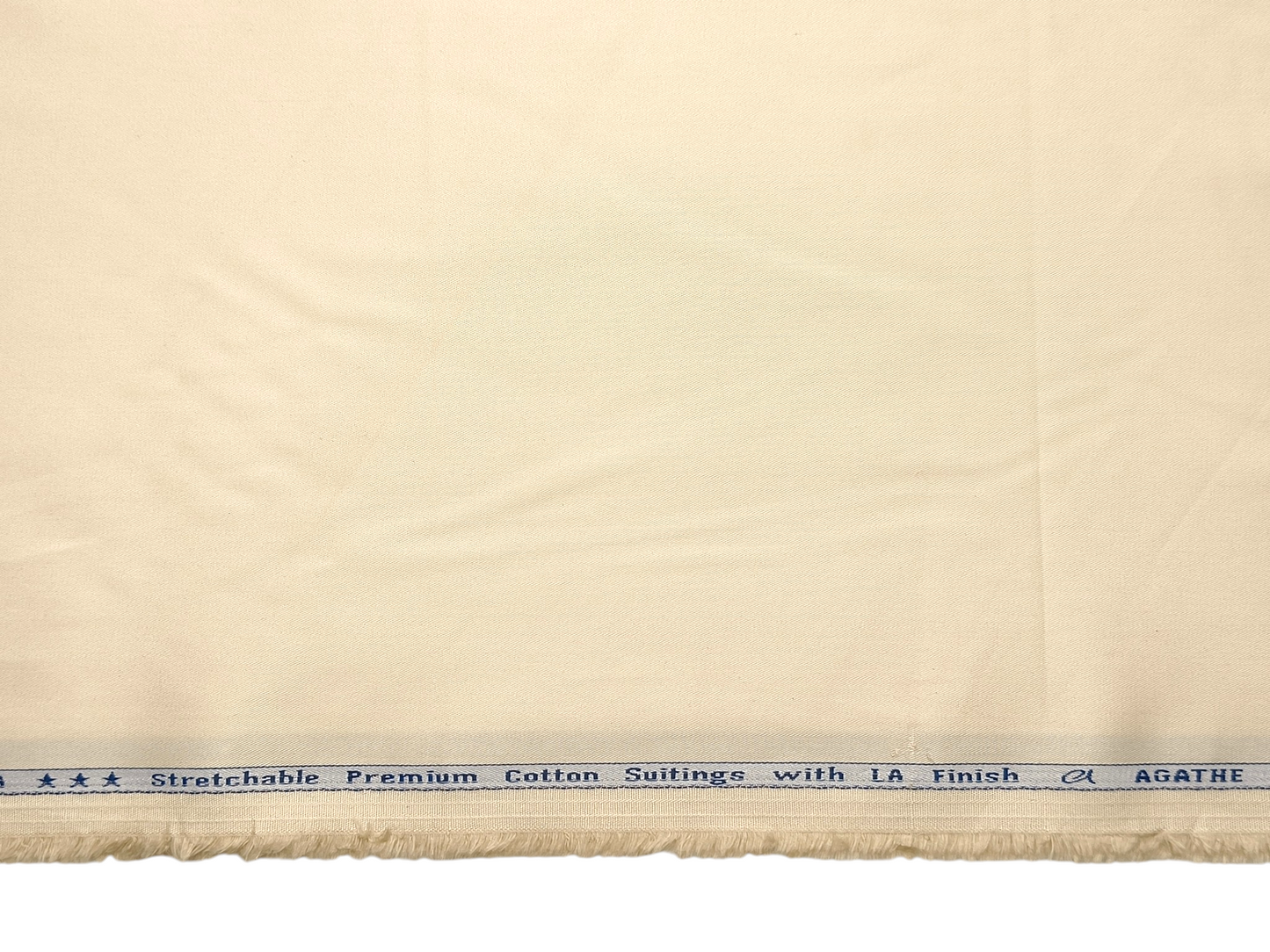 Arvind The Genova Stretchable Premium LA Finish 100% Cotton Suiting Fabric (Cream, Plain)