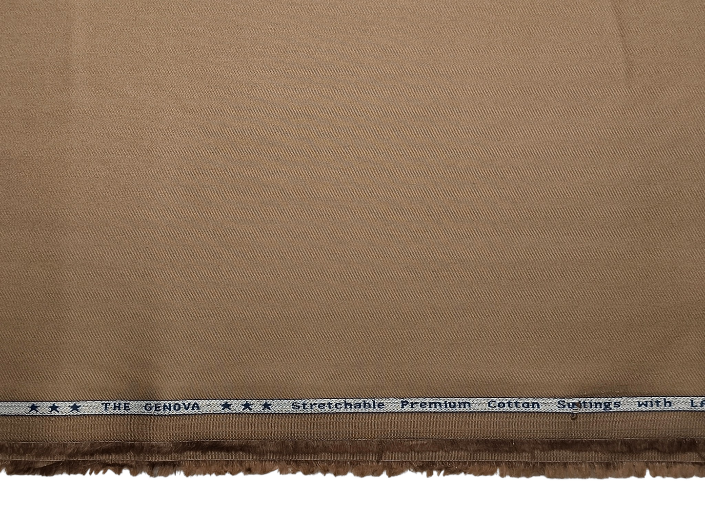 Arvind The Genova Stretchable Premium LA Finish 100% Cotton Suiting Fabric (Light Brown, Plain)