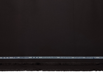 Arvind The Genova Stretchable Premium LA Finish 100% Cotton Suiting Fabric (Dark Coffee Brown, Plain)