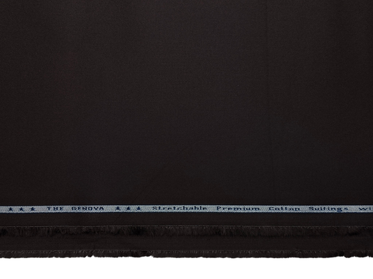 Arvind The Genova Stretchable Premium LA Finish 100% Cotton Suiting Fabric (Dark Coffee Brown, Plain)