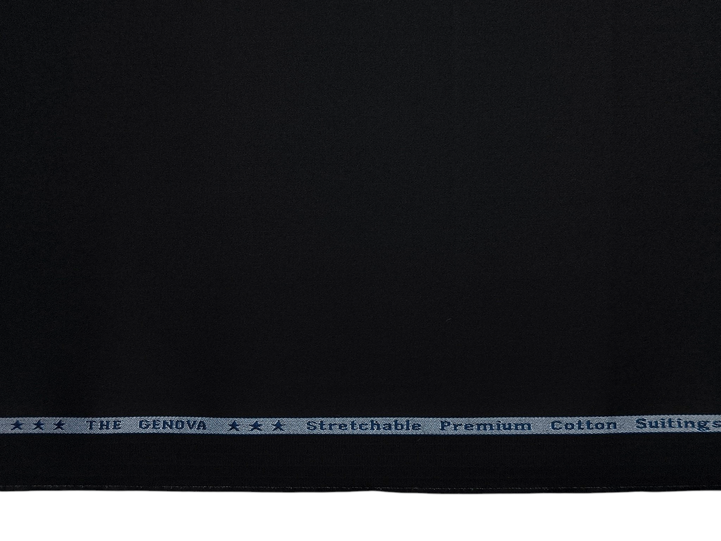 Arvind The Genova Stretchable Premium LA Finish 100% Cotton Suiting Fabric (Black, Plain)