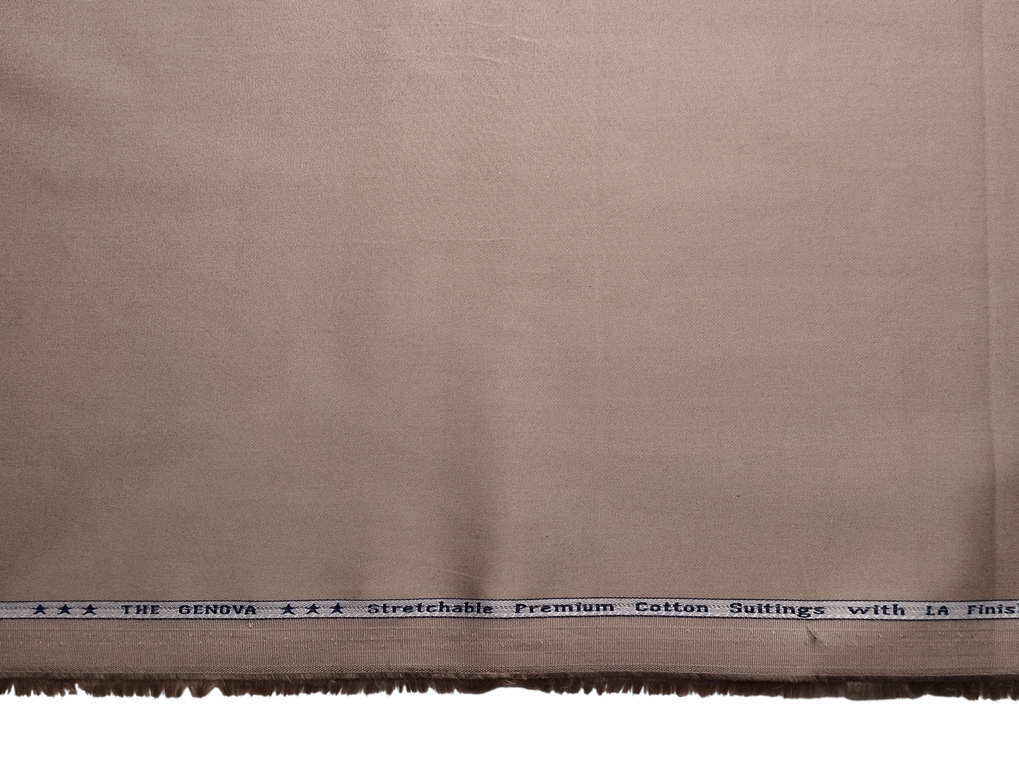 Arvind The Genova Stretchable Premium LA Finish 100% Cotton Suiting Fabric (Beige, Plain)