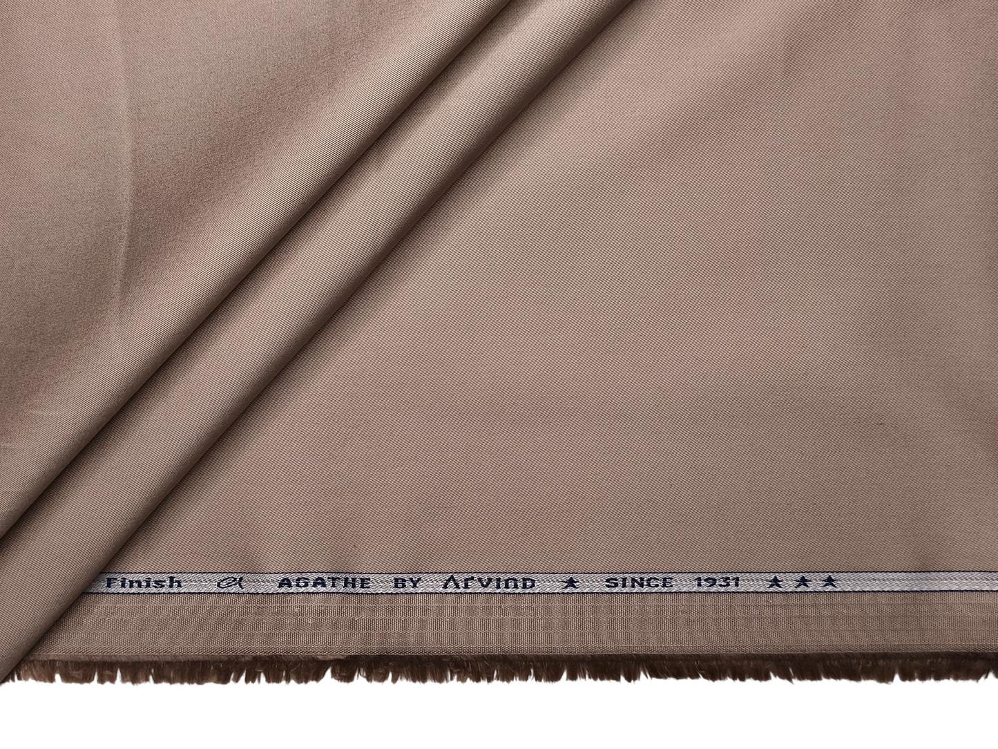 Arvind The Genova Stretchable Premium LA Finish 100% Cotton Suiting Fabric (Beige, Plain)