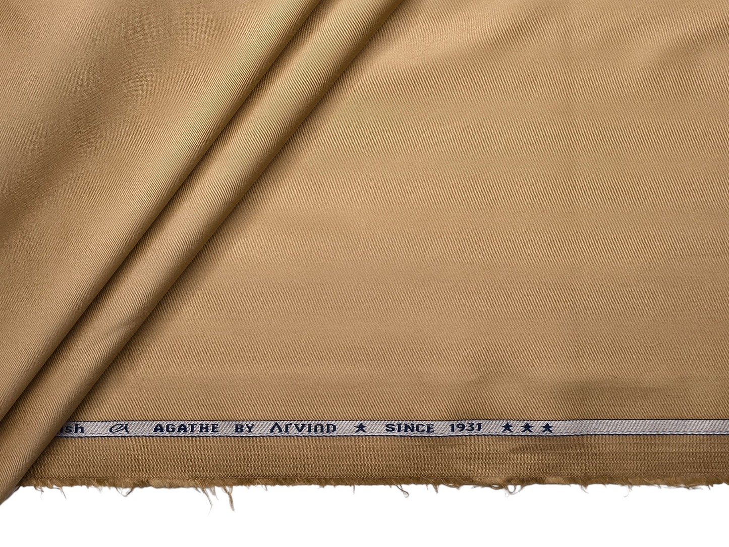 Arvind The Genova Stretchable Premium LA Finish 100% Cotton Suiting Fabric (Warm Beige, Plain)
