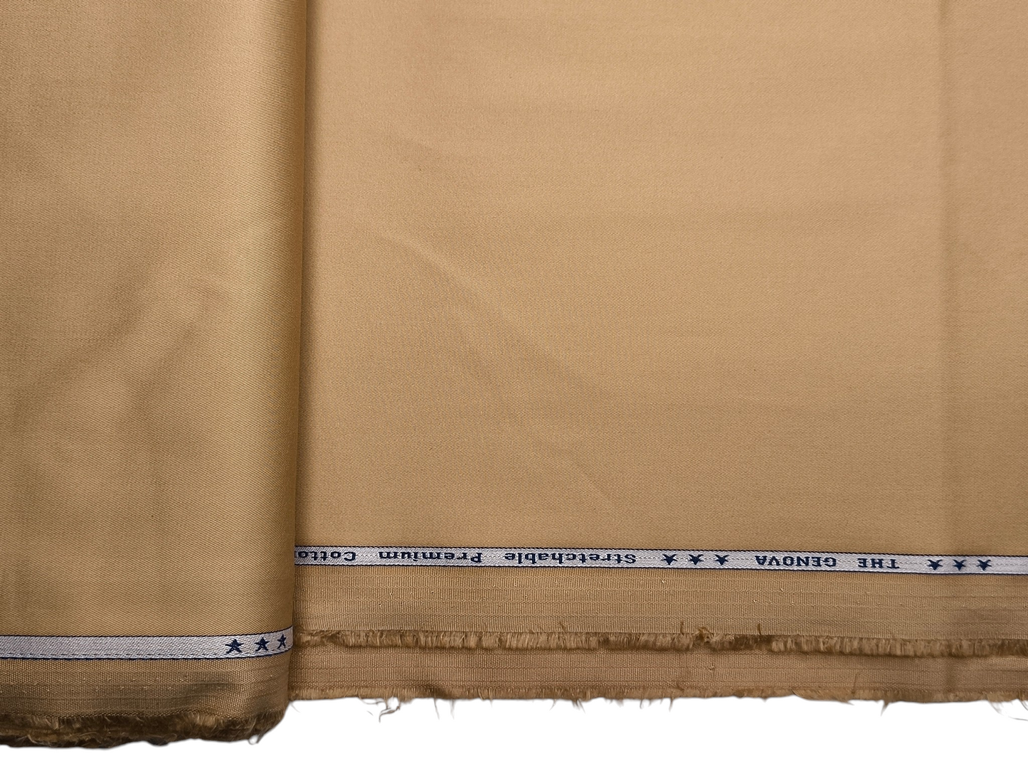 Arvind The Genova Stretchable Premium LA Finish 100% Cotton Suiting Fabric (Warm Beige, Plain)