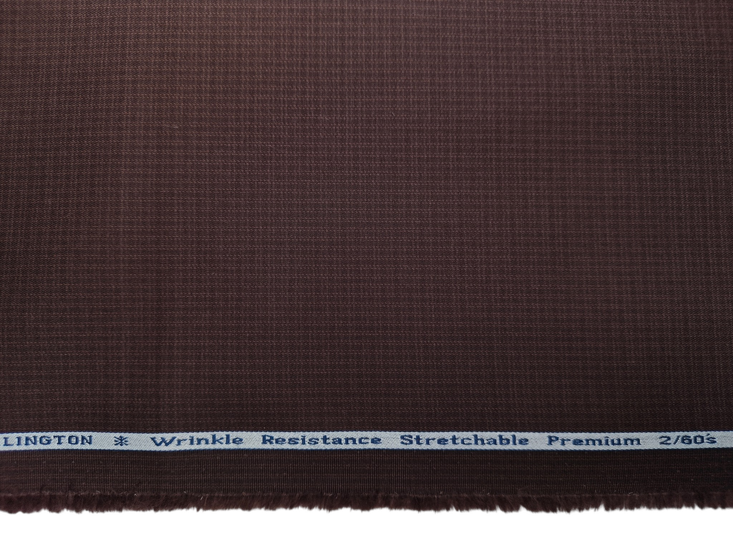 Arvind Tresca 2/60s Wrinkle Resistant 100% Pure Giza Cotton Suiting Fabric (Dark Rust Brown, Self Checks)