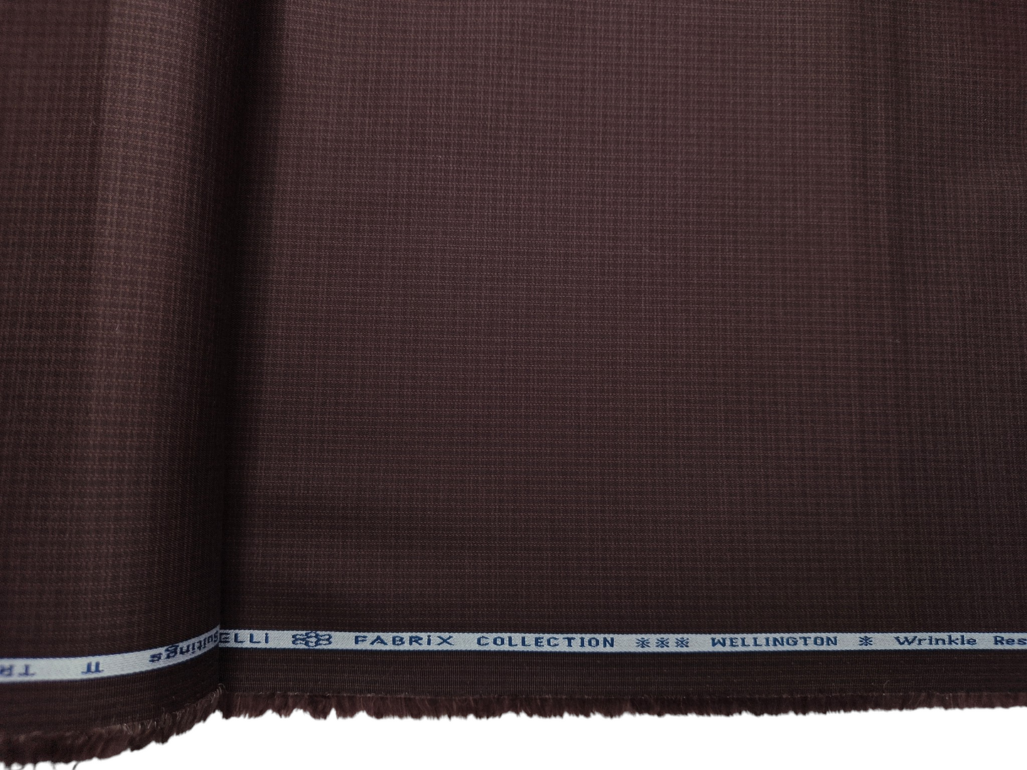 Arvind Tresca 2/60s Wrinkle Resistant 100% Pure Giza Cotton Suiting Fabric (Dark Rust Brown, Self Checks)