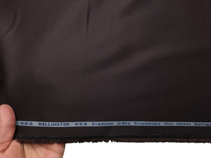 Arvind Tresca 2/60s Wrinkle Resistant 100% Pure Giza Cotton Suiting Fabric (Charcoal Brown, Micro Weave)