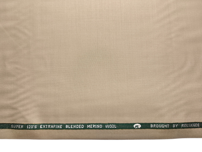 Georgia Gullini Italy Super 120s Merino Wool Blended Suiting Fabric (Beige, Plain)