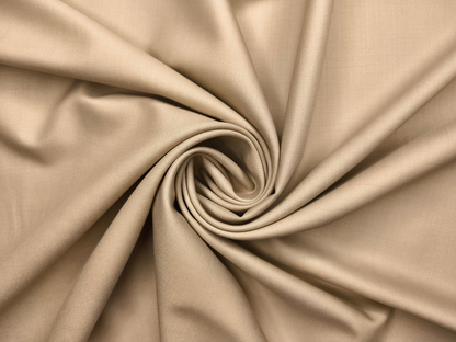 Georgia Gullini Italy Super 120s Merino Wool Blended Suiting Fabric (Beige, Plain)