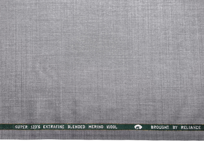 Georgia Gullini Italy Super 120s Merino Wool Blended Suiting Fabric (Grey, Plain)