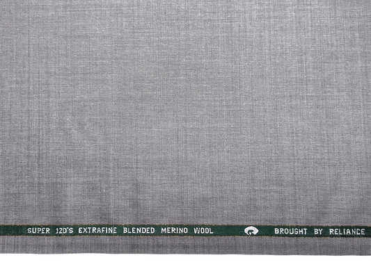 Georgia Gullini Italy Super 120s Merino Wool Blended Suiting Fabric (Grey, Plain)