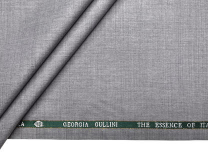 Georgia Gullini Italy Super 120s Merino Wool Blended Suiting Fabric (Grey, Plain)