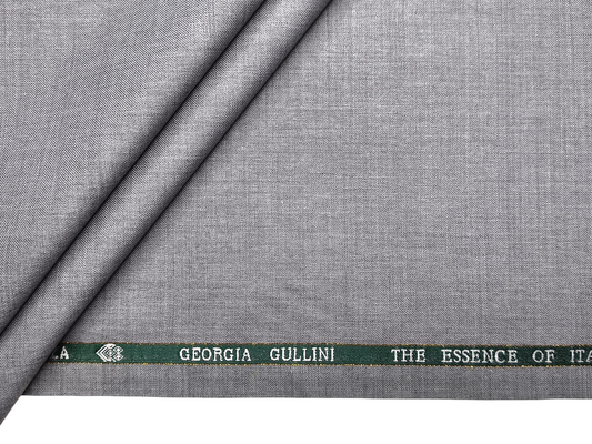 Georgia Gullini Italy Super 120s Merino Wool Blended Suiting Fabric (Grey, Plain)
