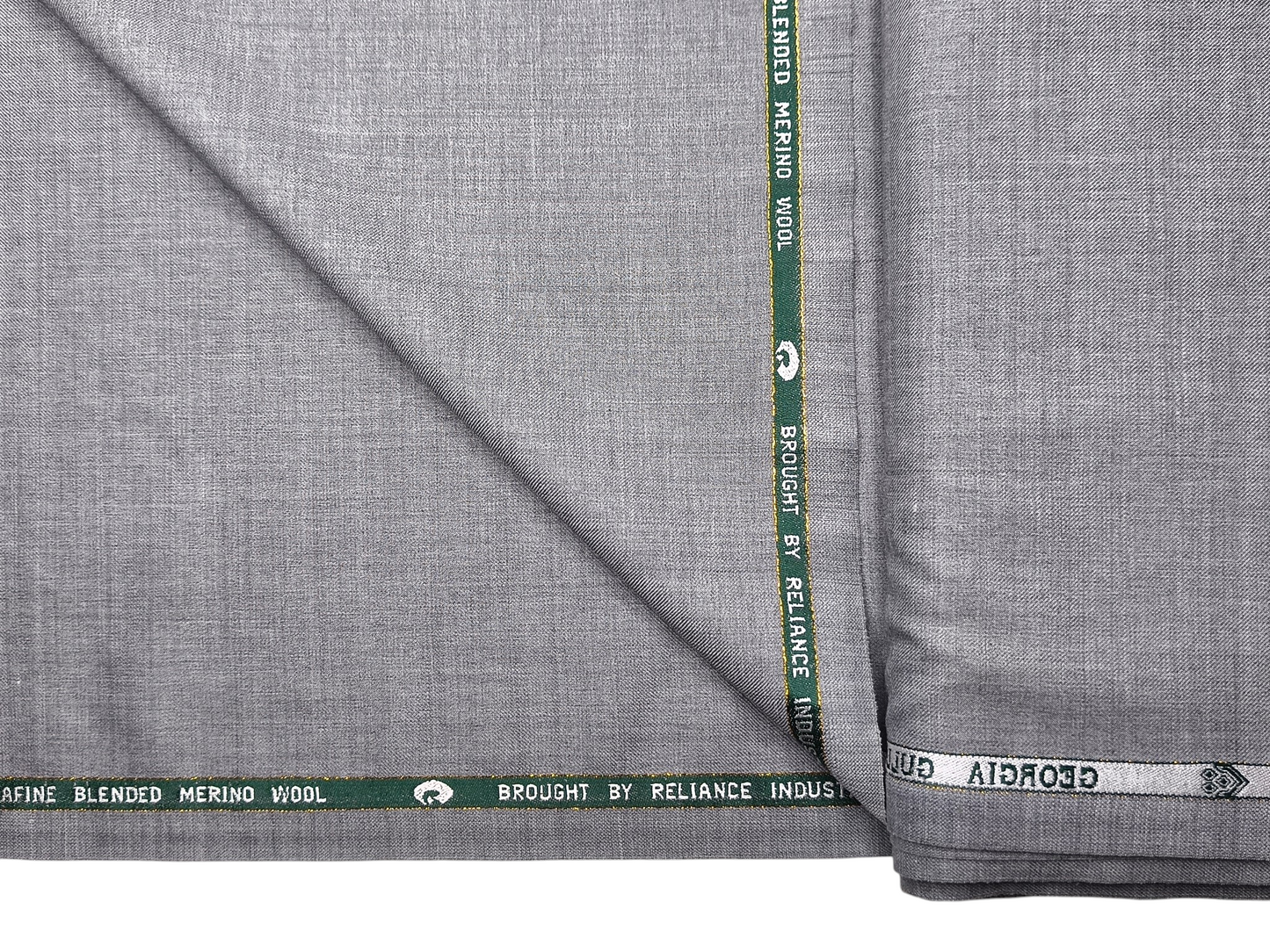 Georgia Gullini Italy Super 120s Merino Wool Blended Suiting Fabric (Grey, Plain)