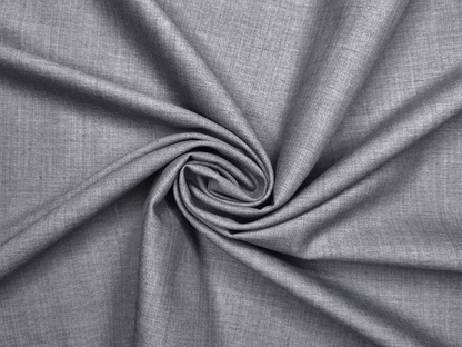 Georgia Gullini Italy Super 120s Merino Wool Blended Suiting Fabric (Grey, Plain)
