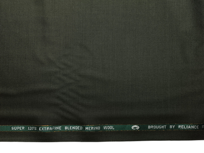 Georgia Gullini Italy Super 120s Merino Wool Blended Suiting Fabric (Dark Green, Plain)