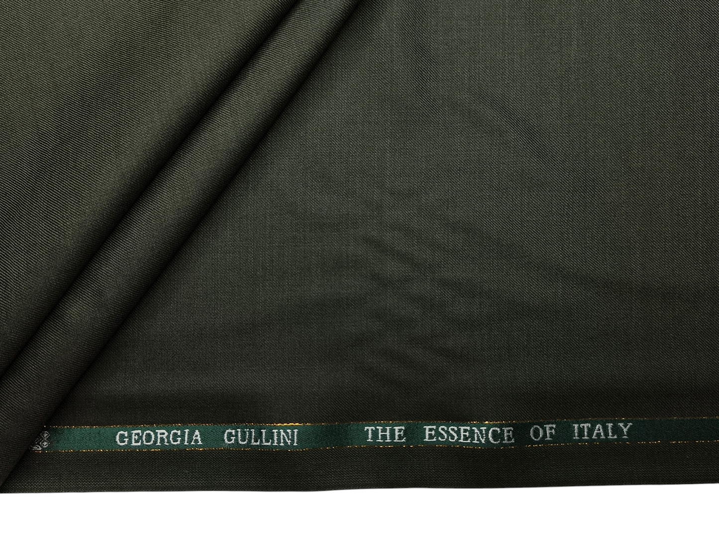 Georgia Gullini Italy Super 120s Merino Wool Blended Suiting Fabric (Dark Green, Plain)