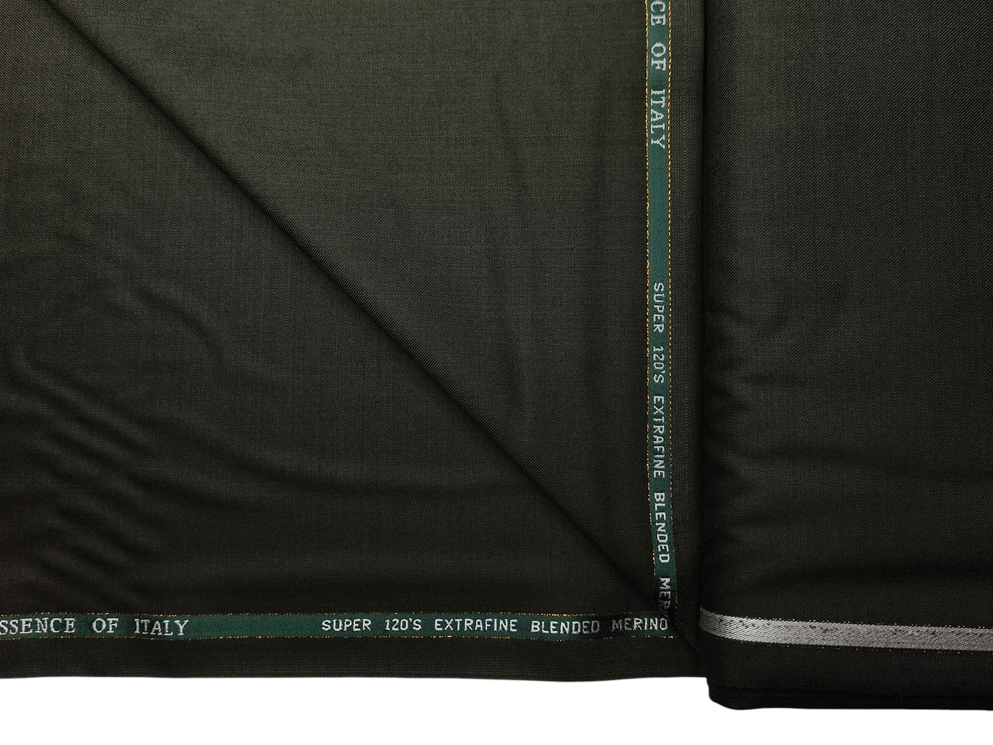 Georgia Gullini Italy Super 120s Merino Wool Blended Suiting Fabric (Dark Green, Plain)