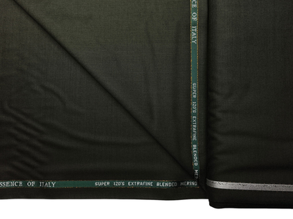 Georgia Gullini Italy Super 120s Merino Wool Blended Suiting Fabric (Dark Green, Plain)