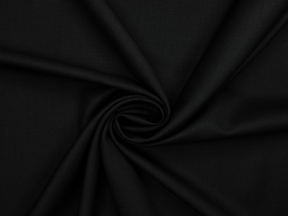 Georgia Gullini Italy 45% Wool Super 110s Merino Wool Blended Suiting Fabric (Black, Plain)