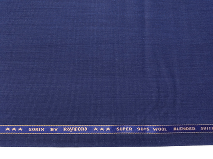 Raymond Sorix Super 90s Wool Blended Premium Suiting Fabric (Royal Blue, Twill Two Tone Weave)