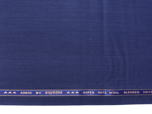Raymond Sorix Super 90s Wool Blended Premium Suiting Fabric (Royal Blue, Twill Two Tone Weave)