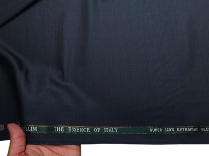 Georgia Gullini Italy Super 120s Merino Wool Blended Suiting Fabric (Subtle Blue, Plain)