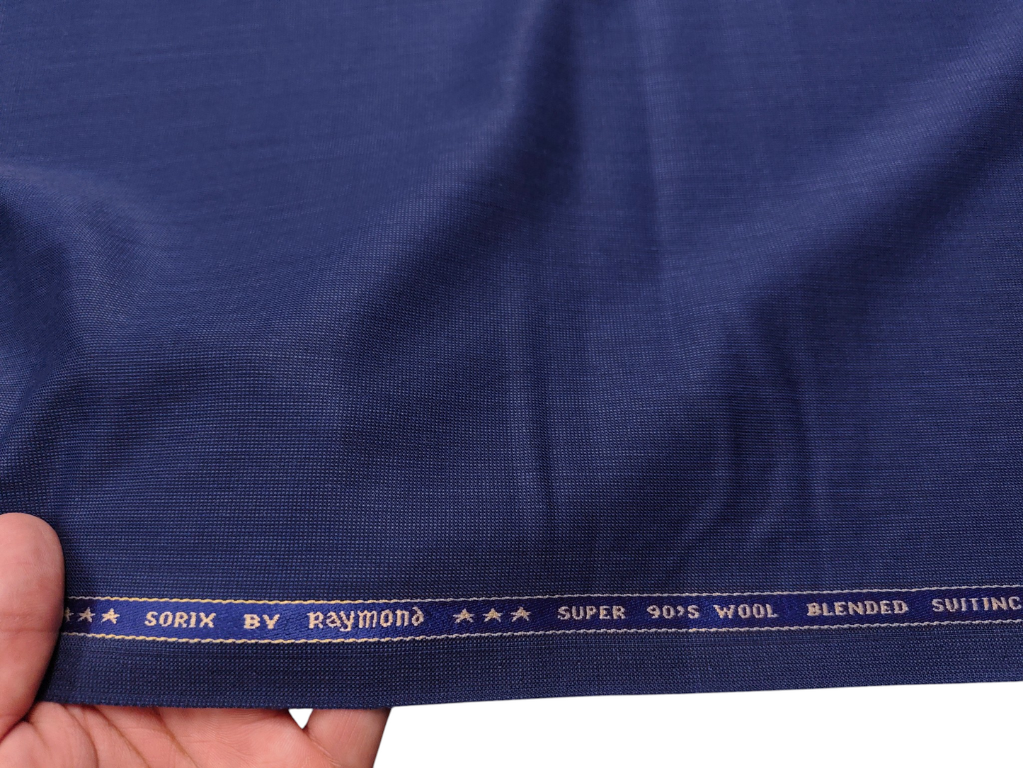 Raymond Sorix Super 90s Wool Blended Premium Suiting Fabric (Royal Blue, Twill Two Tone Weave)