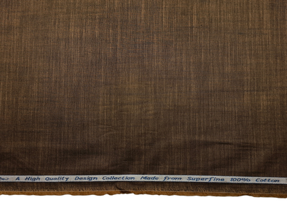 Arvind Tresca 100% Superfine Premium Cotton Shirting Fabric (Brown, Slub Design)