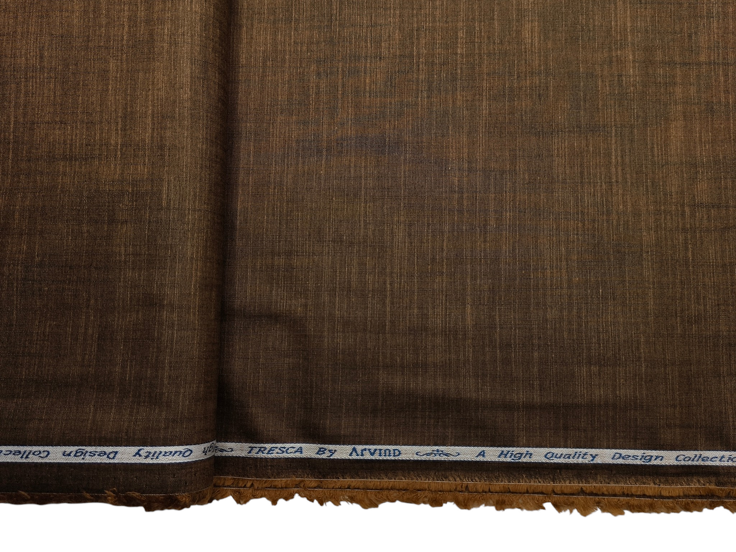 Arvind Tresca 100% Superfine Premium Cotton Shirting Fabric (Brown, Slub Design)
