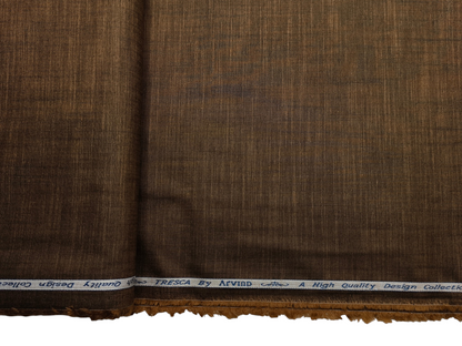 Arvind Tresca 100% Superfine Premium Cotton Shirting Fabric (Brown, Slub Design)
