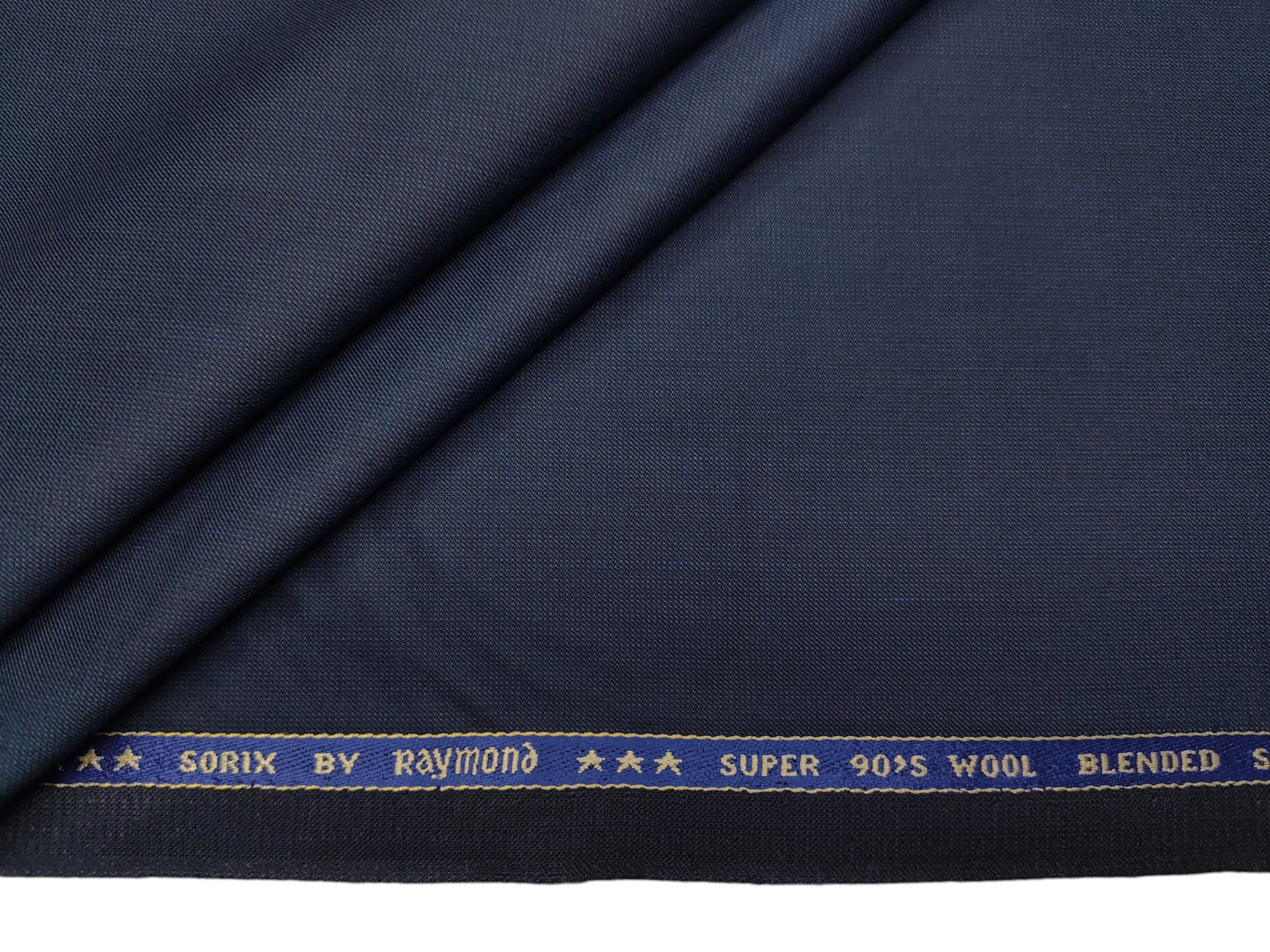 Raymond Sorix Super 90s Wool Blended Premium Suiting Fabric (Dark Blue, Twill Two Tone Weave)
