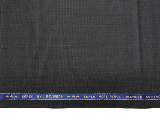 Raymond Sorix Super 90s Wool Blended Premium Suiting Fabric (Charcoal Grey, Twill Two Tone Weave)