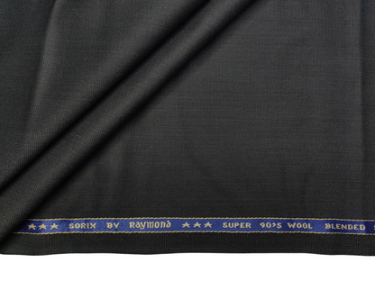 Raymond Sorix Super 90s Wool Blended Premium Suiting Fabric (Charcoal Grey, Twill Two Tone Weave)
