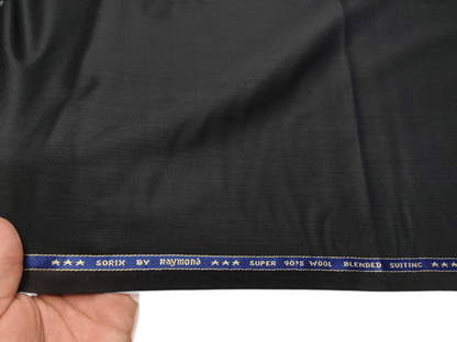 Raymond Sorix Super 90s Wool Blended Premium Suiting Fabric (Charcoal Grey, Twill Two Tone Weave)