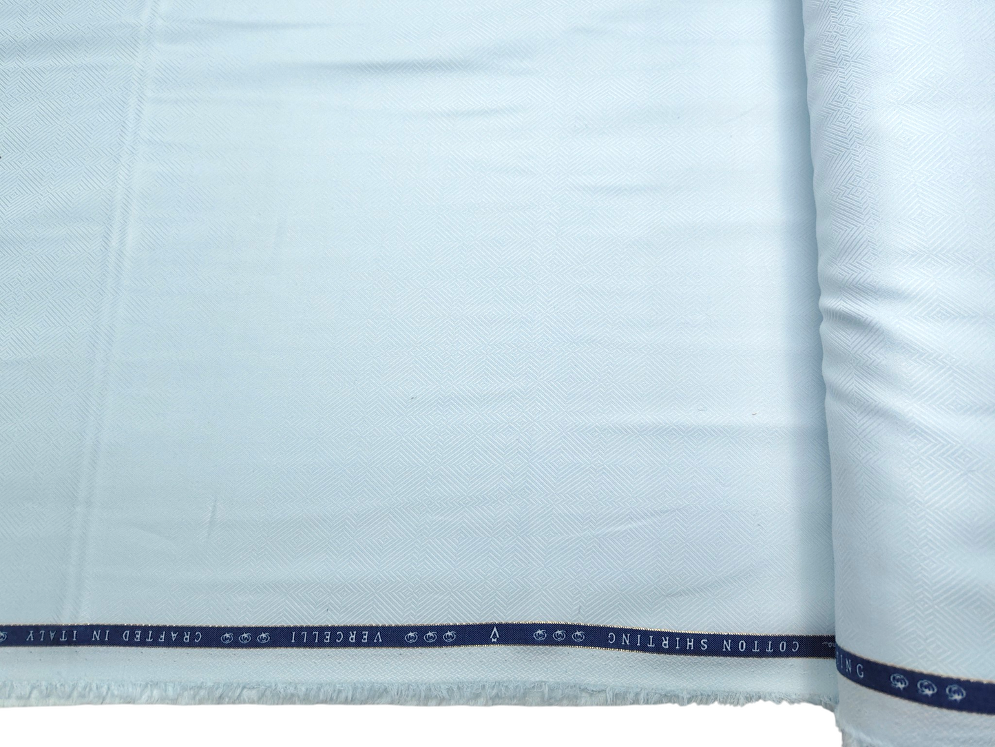 Vercelli Italy 2/120s Finest Supima Cotton Shirting Fabric (Light Blue, Self Patterned)