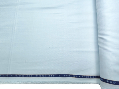Vercelli Italy 2/120s Finest Supima Cotton Shirting Fabric (Light Blue, Self Patterned)