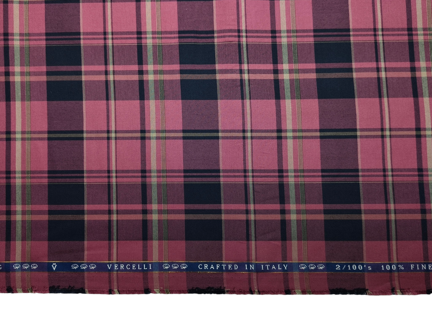 Vercelli Italy 2/100s Finest Supima Cotton Shirting Fabric (Red, Multichecks)