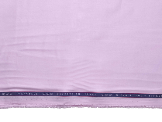 Vercelli Italy 2/140s Finest Supima Cotton Shirting Fabric (Light Pink, Plain)