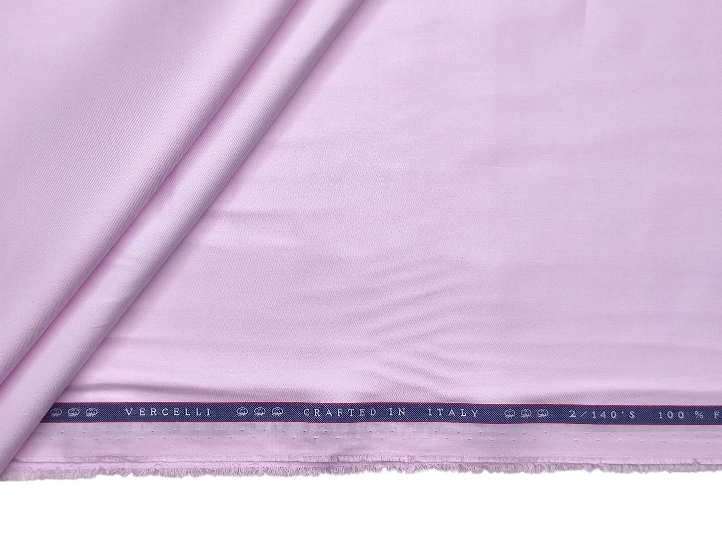 Vercelli Italy 2/140s Finest Supima Cotton Shirting Fabric (Light Pink, Plain)