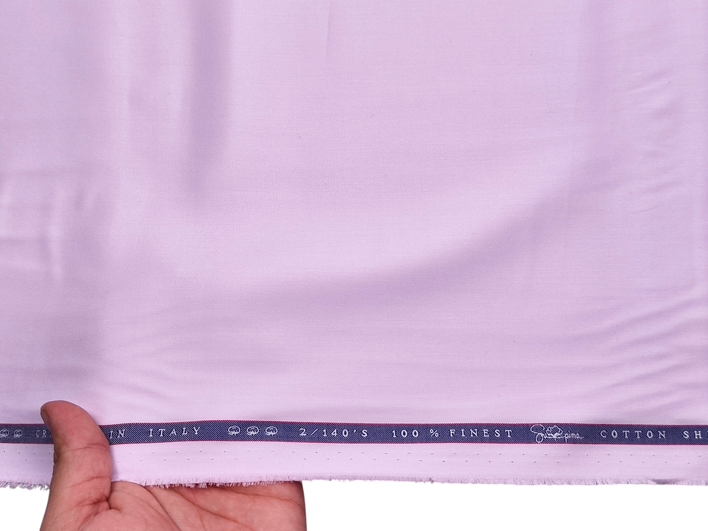Vercelli Italy 2/140s Finest Supima Cotton Shirting Fabric (Light Pink, Plain)