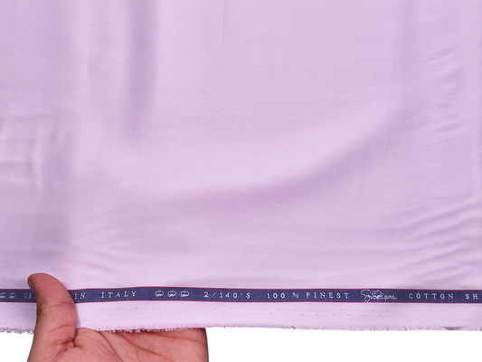 Vercelli Italy 2/140s Finest Supima Cotton Shirting Fabric (Light Pink, Plain)