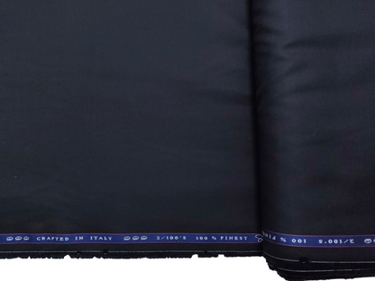 Vercelli Italy 2/100s Finest Supima Cotton Shirting Fabric (Black, Plain)
