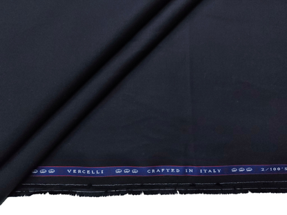 Vercelli Italy 2/100s Finest Supima Cotton Shirting Fabric (Black, Plain)