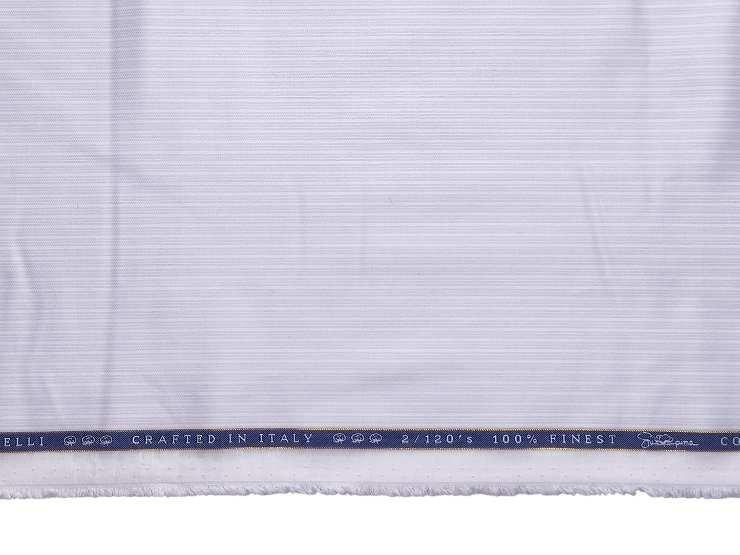 Vercelli Italy 2/100s Finest Supima Cotton Shirting Fabric (White & Pink, Stripes)