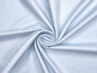 Vercelli Italy 2/100s Finest Supima Cotton Shirting Fabric (Blue, Patterned Microchecks)