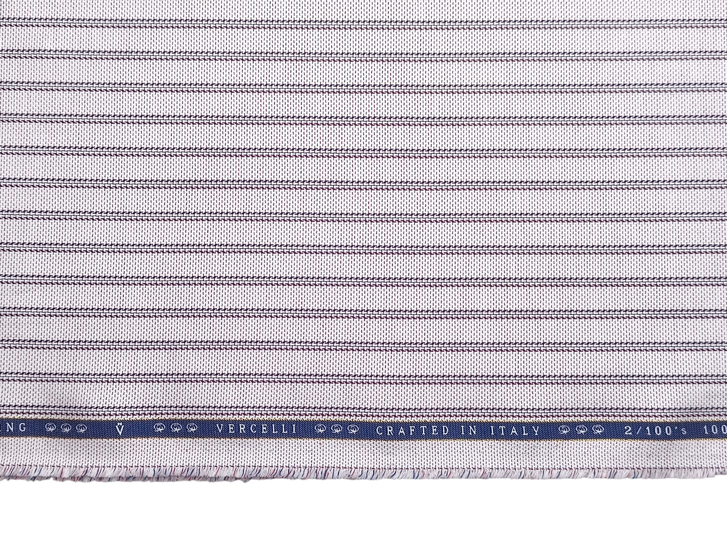 Vercelli Italy 2/100s Finest Supima Cotton Shirting Fabric (Grey, Patterned Stripes)