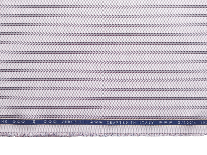 Vercelli Italy 2/100s Finest Supima Cotton Shirting Fabric (Grey, Patterned Stripes)