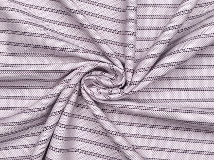 Vercelli Italy 2/100s Finest Supima Cotton Shirting Fabric (Grey, Patterned Stripes)